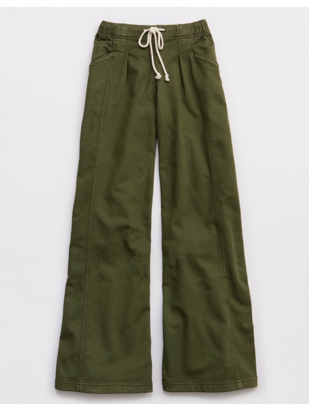 Aerie Olive Wide-Leg High-Rise Pants